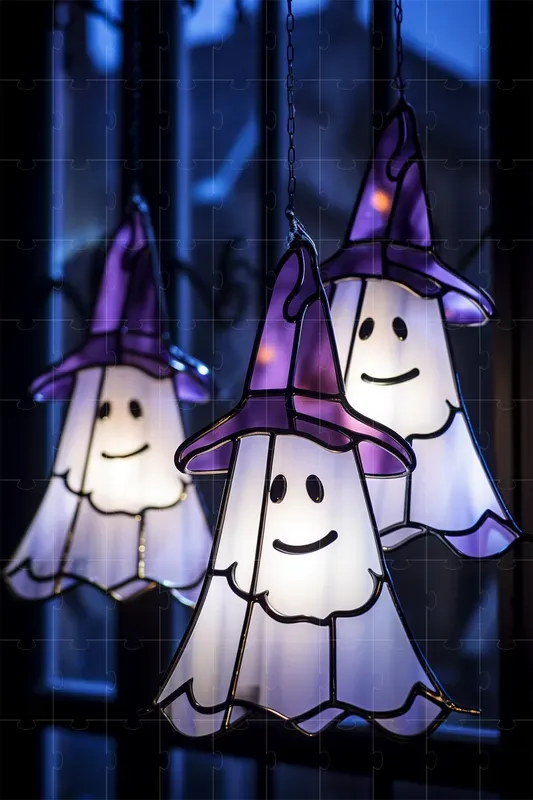 Halloween Stained Glass Suncatchers