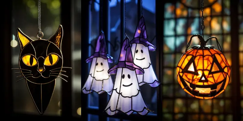 Halloween Stained Glass Suncatchers generated by undefined