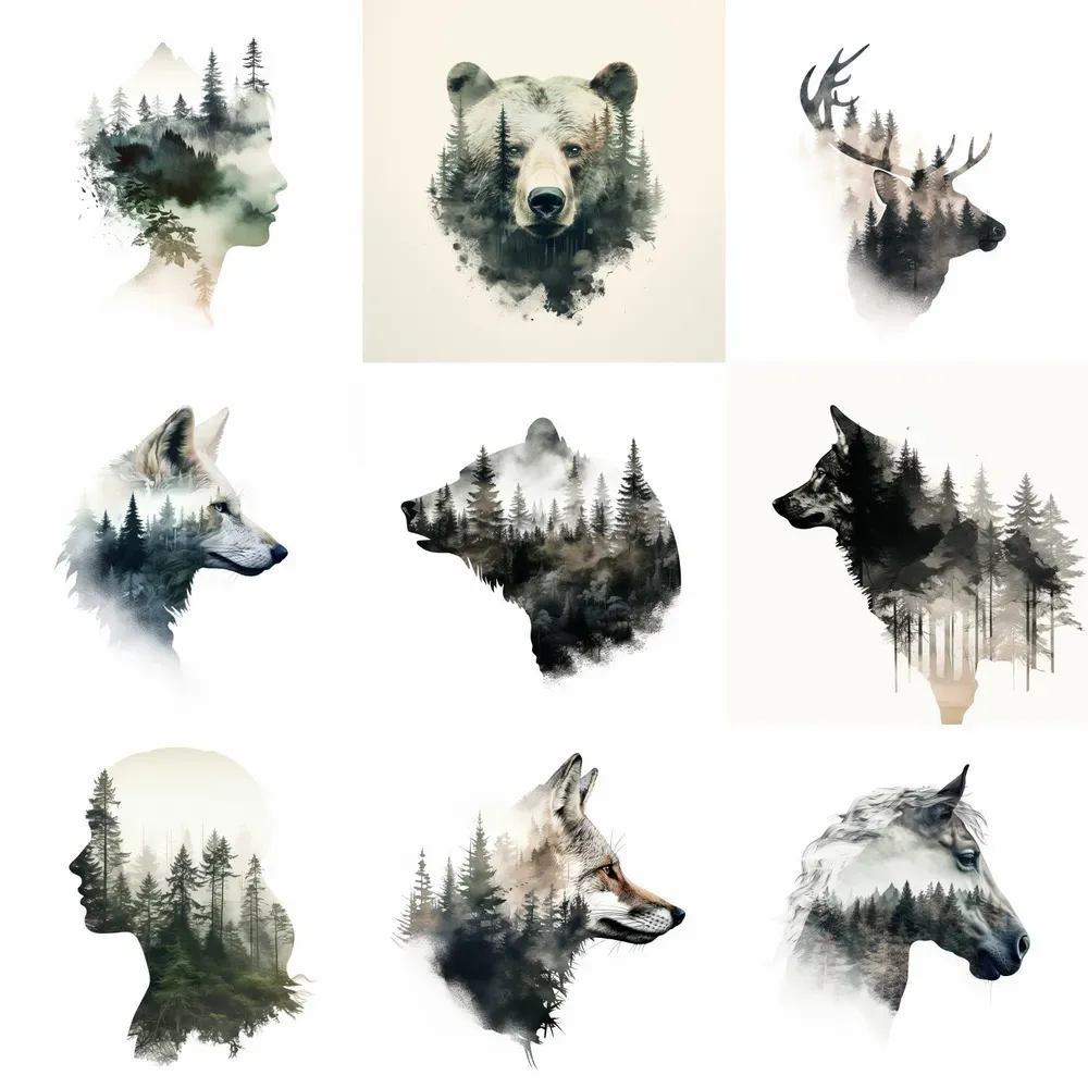 Double Exposure Nature Overlay Images