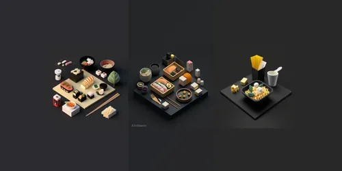 Minimalistic Food Set Ups generated by midjourney