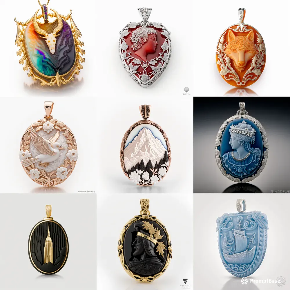 Hand Carved Cameo Pendant Designs