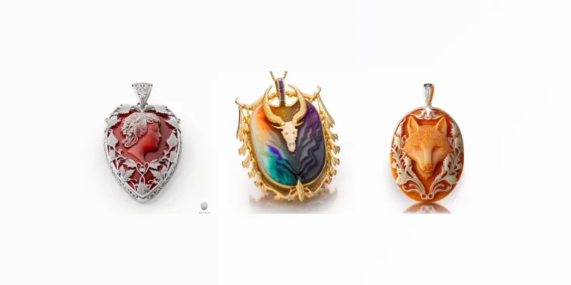 Hand Carved Cameo Pendant Designs generated by undefined