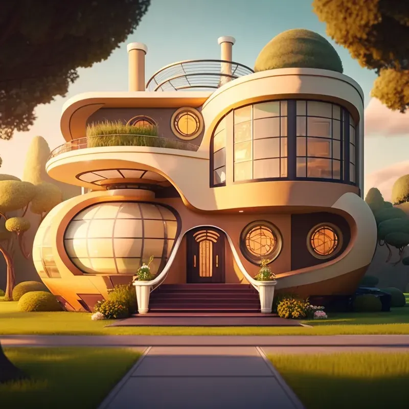 Cartoon Hyper Realistic Magical Houses