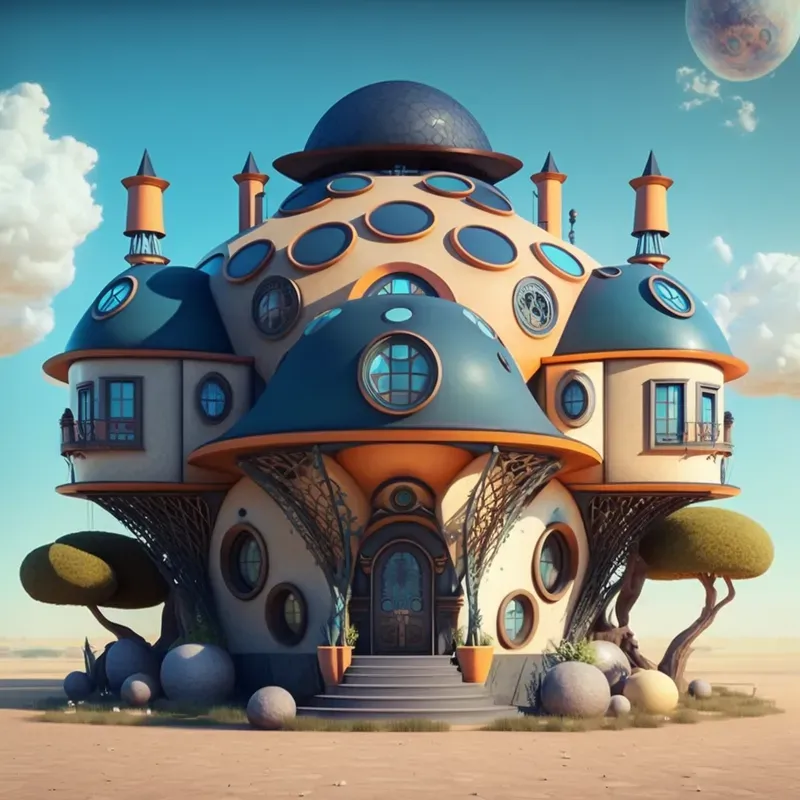 Cartoon Hyper Realistic Magical Houses