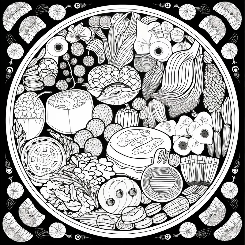 Food Pattern Coloring Pages