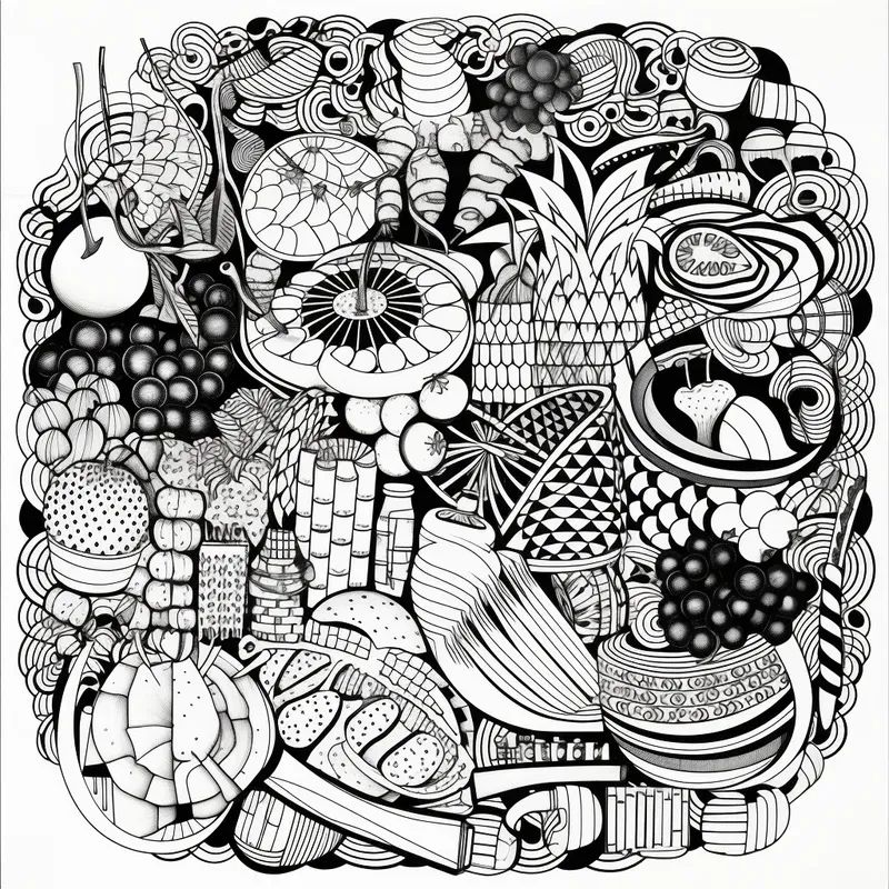 Food Pattern Coloring Pages