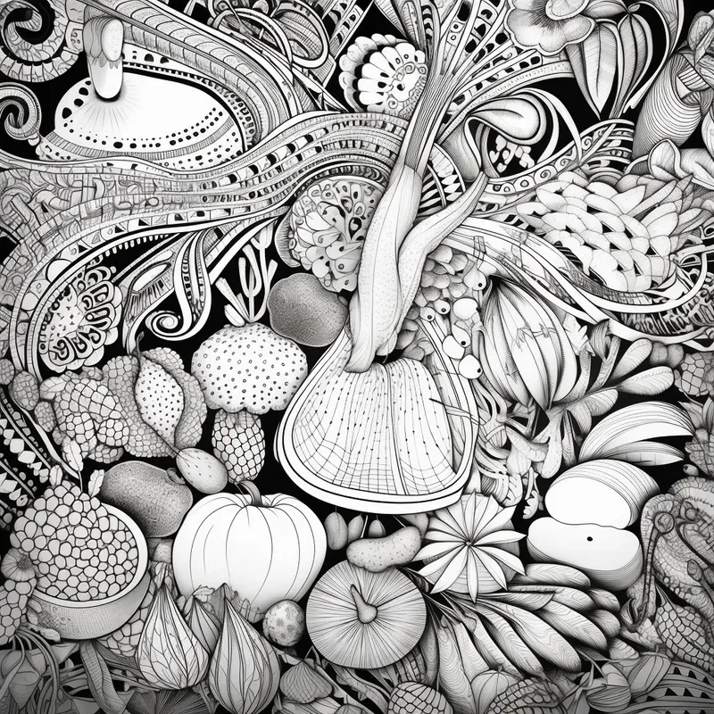 Food Pattern Coloring Pages