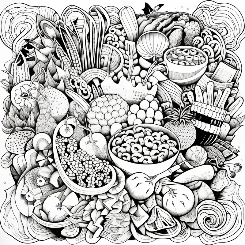 Food Pattern Coloring Pages