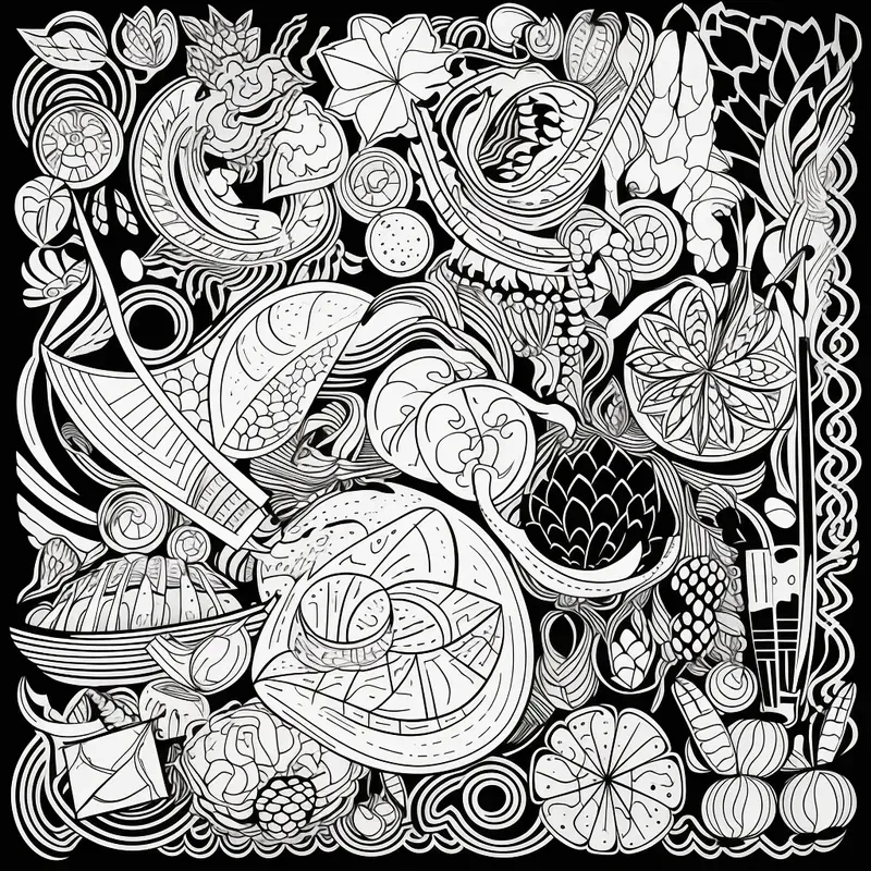 Food Pattern Coloring Pages