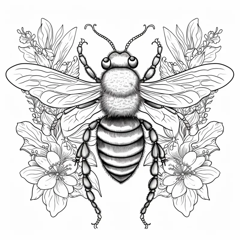 Flower Fantasy Adult Coloring Pages
