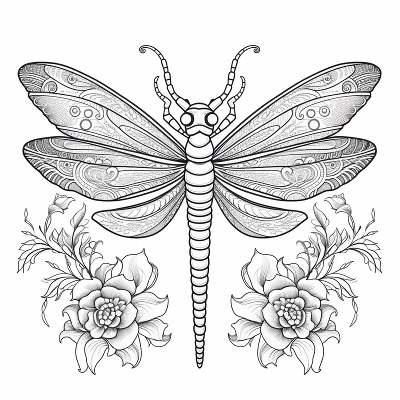 Flower Fantasy Adult Coloring Pages