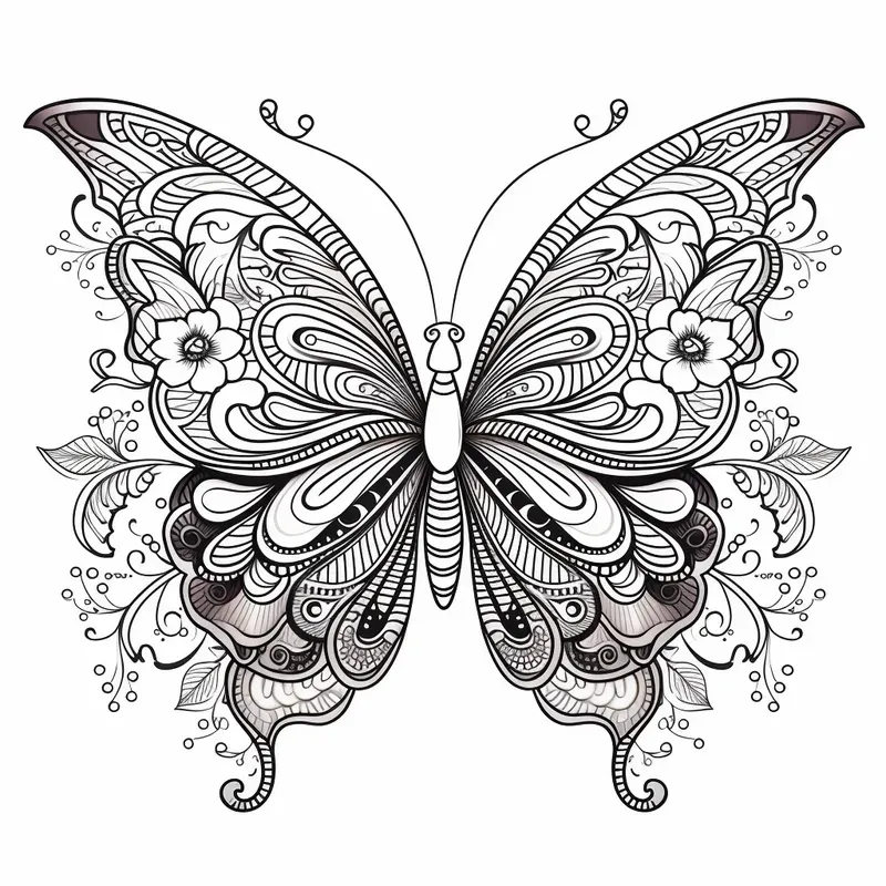 Flower Fantasy Adult Coloring Pages