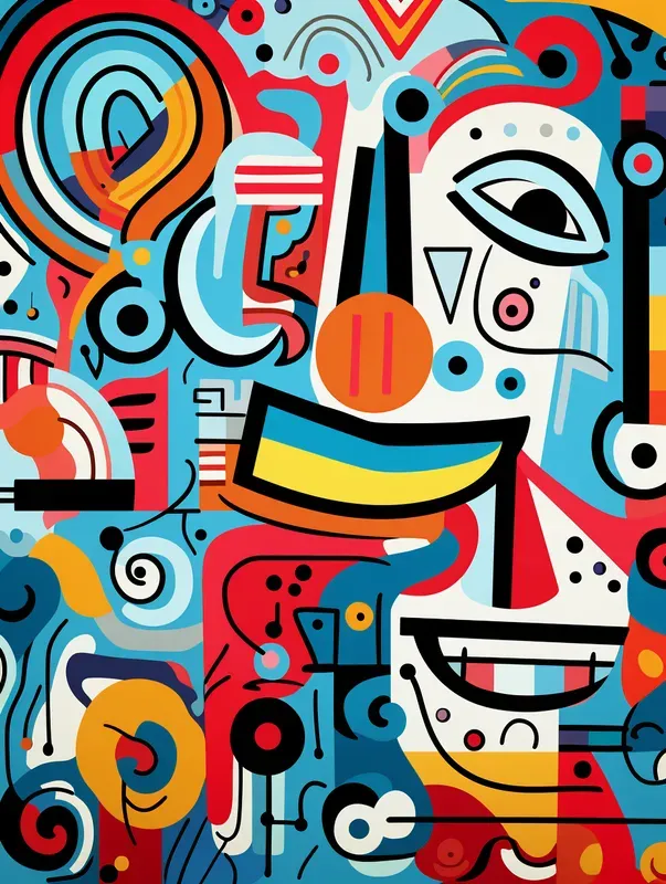 Whimsical Abstract Folk Art
