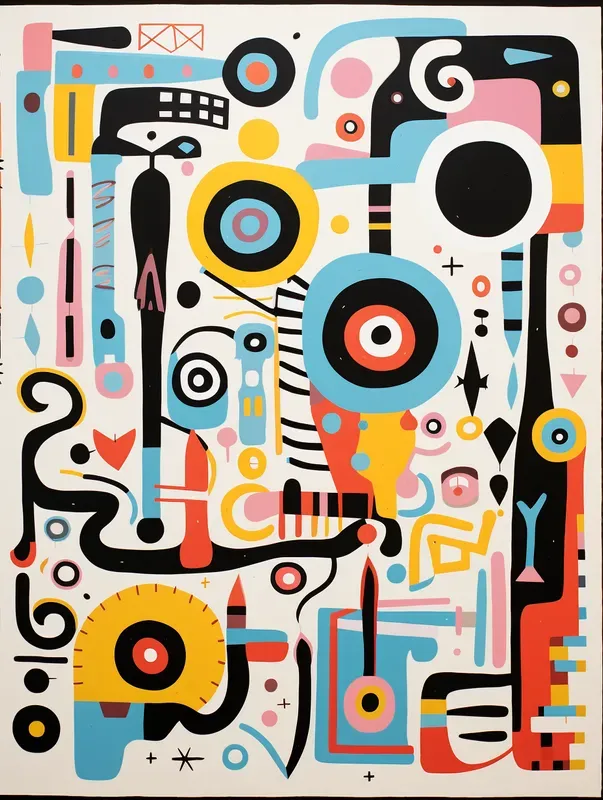 Whimsical Abstract Folk Art