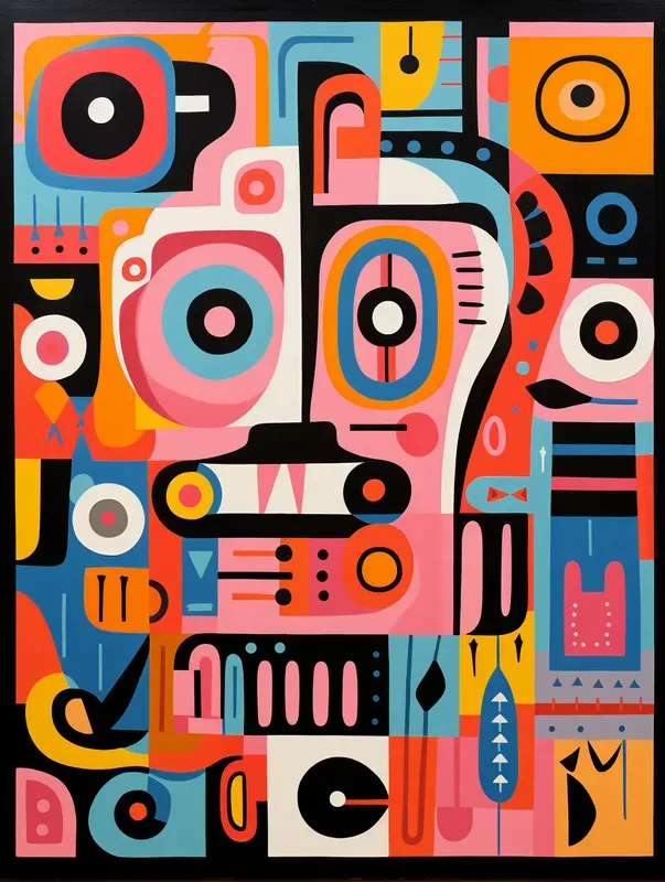 Whimsical Abstract Folk Art