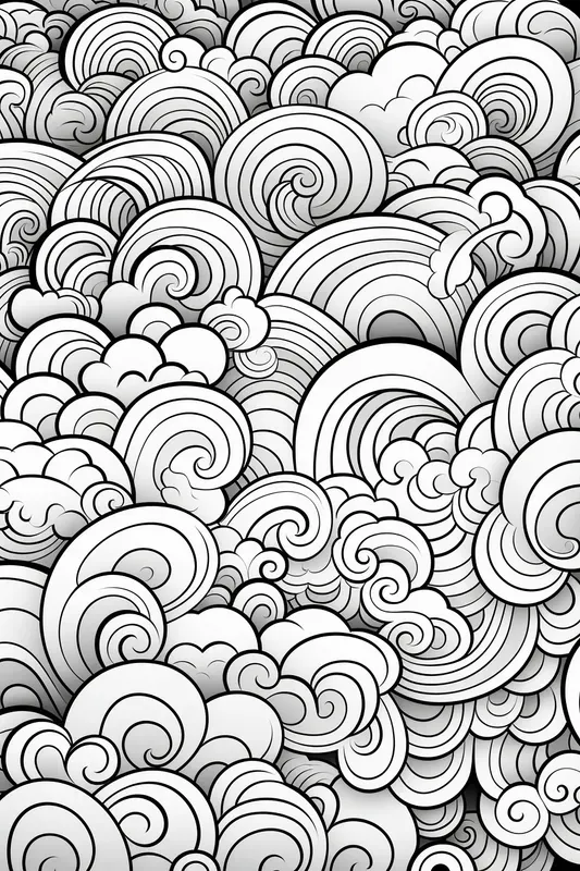 Doodle Fractals Coloring Pages