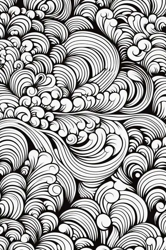 Doodle Fractals Coloring Pages