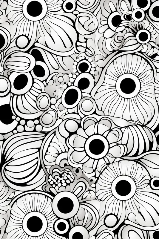 Doodle Fractals Coloring Pages