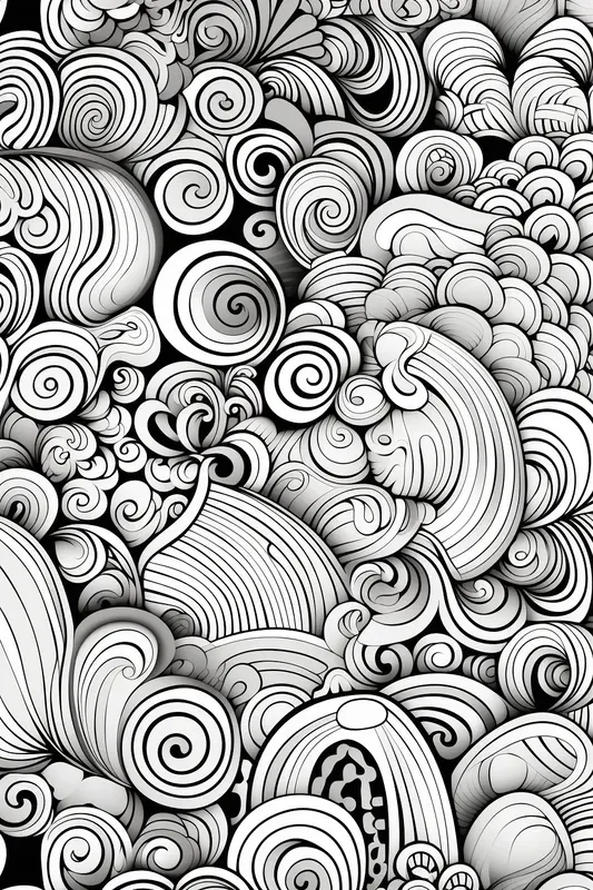 Doodle Fractals Coloring Pages