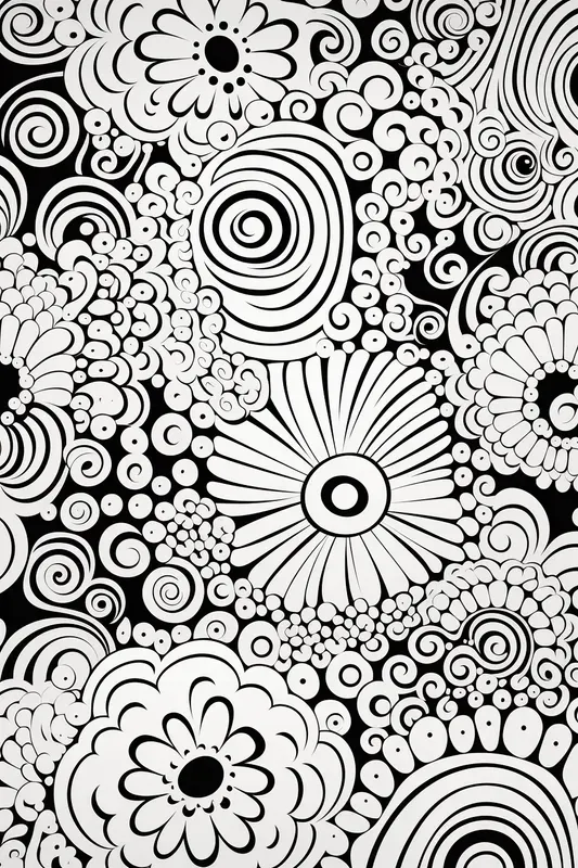 Doodle Fractals Coloring Pages