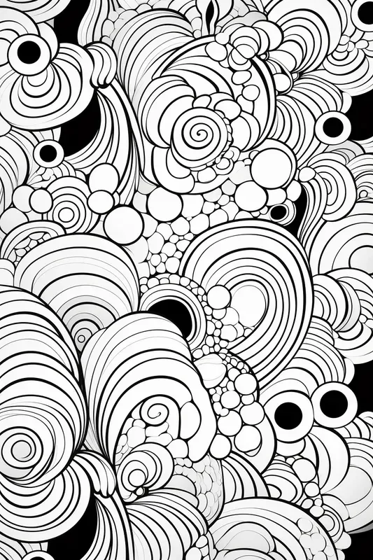 Doodle Fractals Coloring Pages