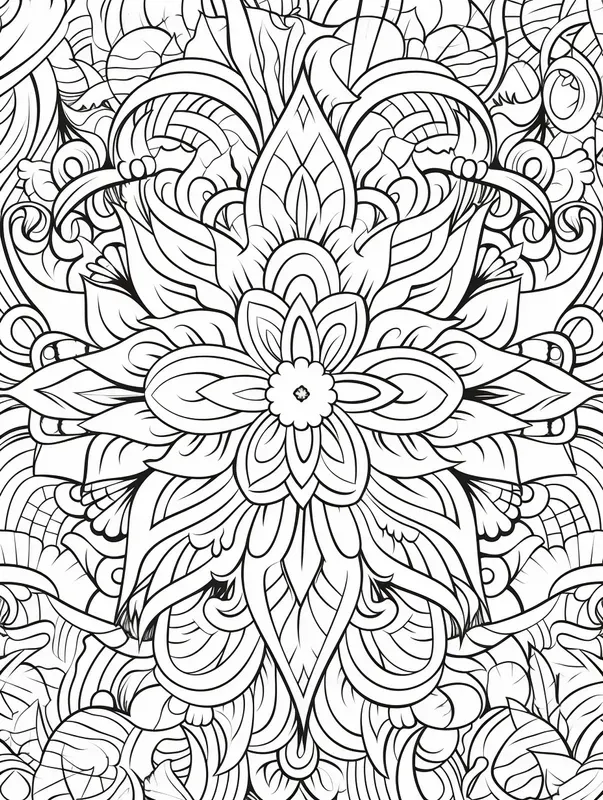 Mandala Zentangle Pattern Coloring Pages