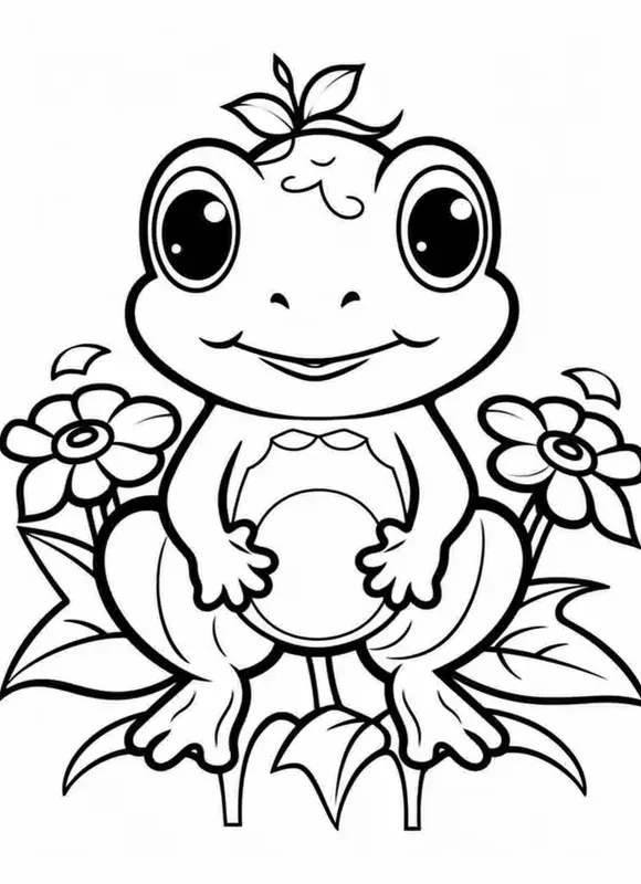 Kawaii Floral Animal Coloring Pages