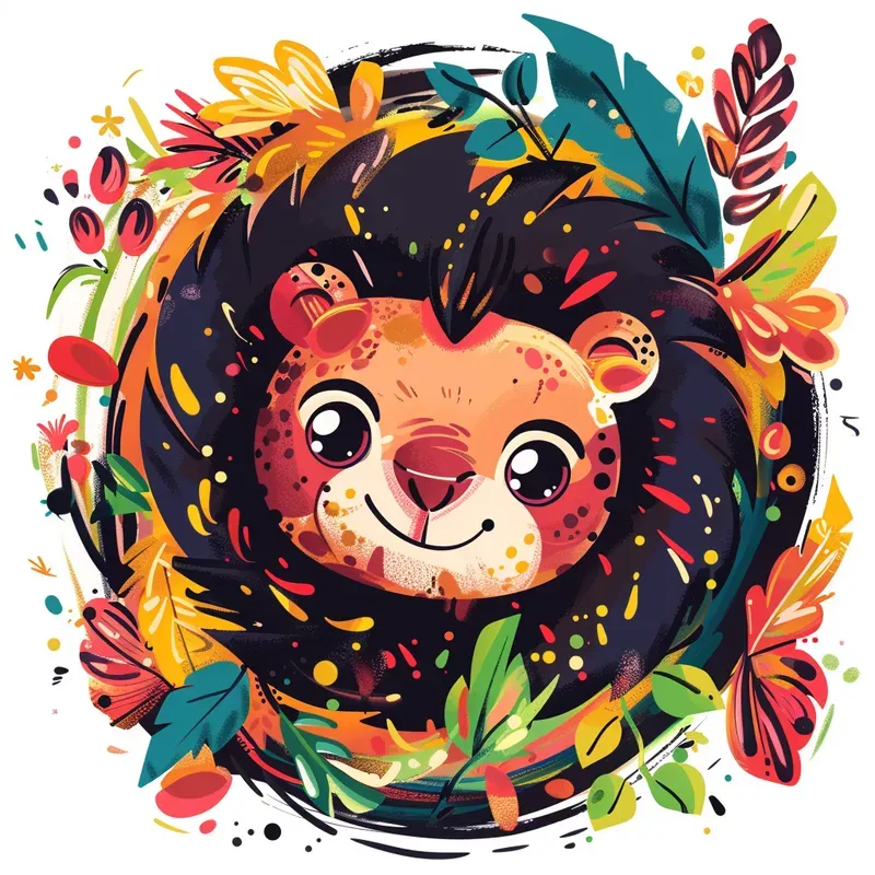 Rounds Cartoon Animal Aesthetic Cliparts