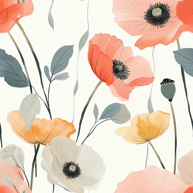 Soft Seamless Flower Patterns