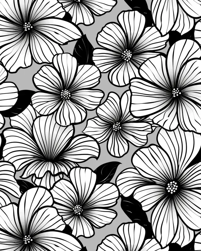 Flowers Zentangle Pattern Coloring Pages