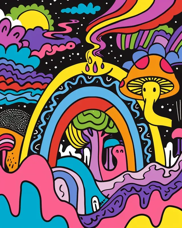 Cartoon Psychedelic Art