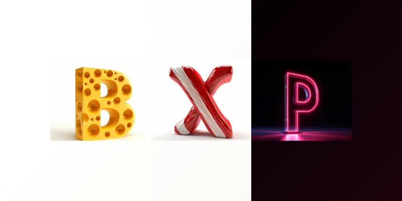 Beautiful Stylized 2D Letters generated by undefined