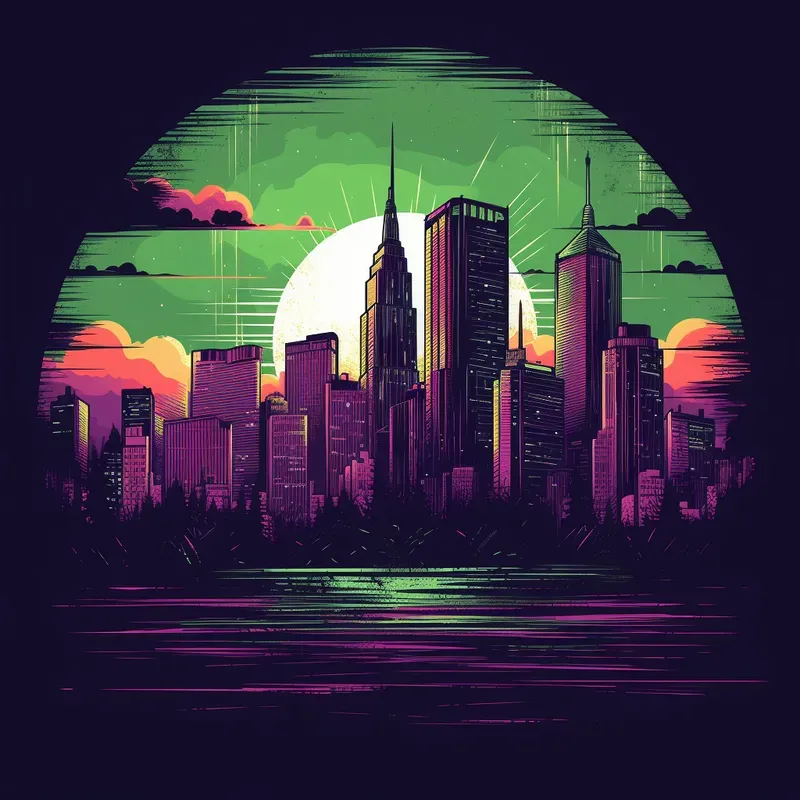 Duotone Logo City Scapes