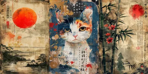 Japanese Posters Mixed Collages generated by midjourney