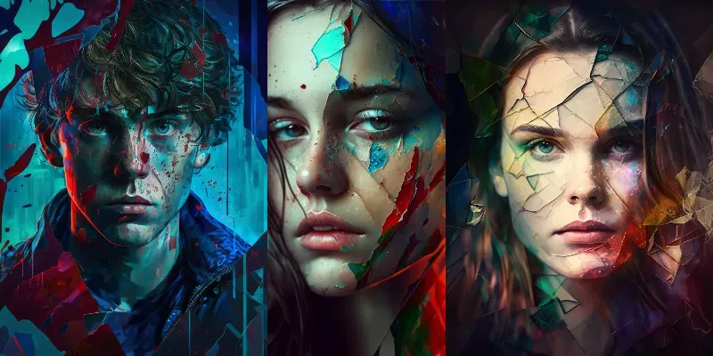 Portraits With A Stained Glass Effect generated by undefined
