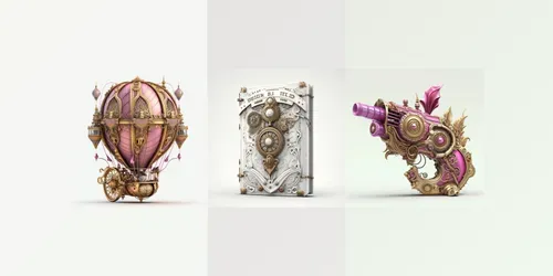 Steampunk Realistic Cliparts generated by midjourney