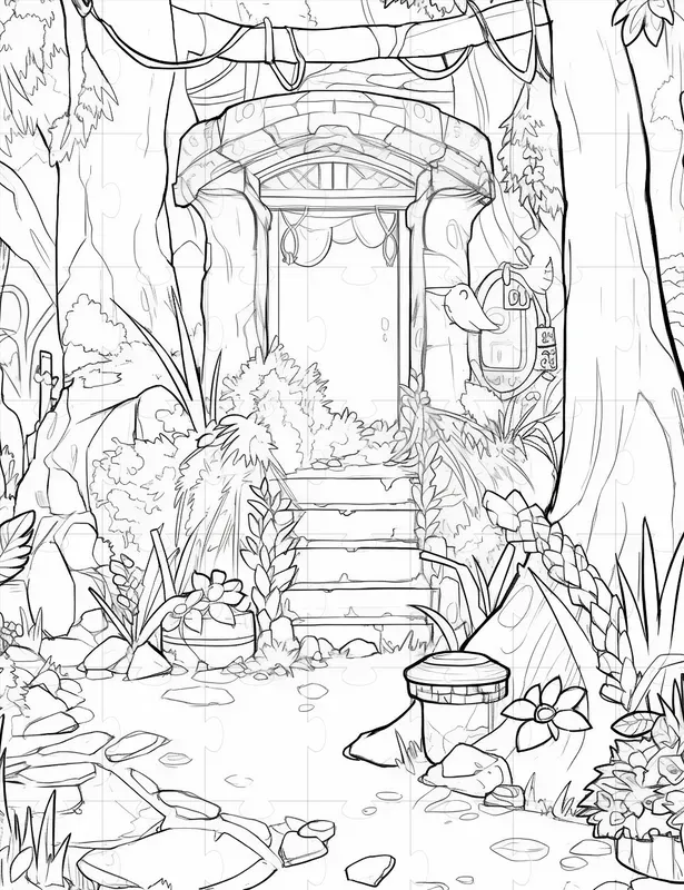 Coloring Book Pages Fantasy Landscapes