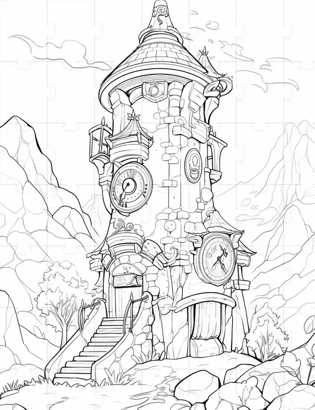 Coloring Book Pages Fantasy Landscapes
