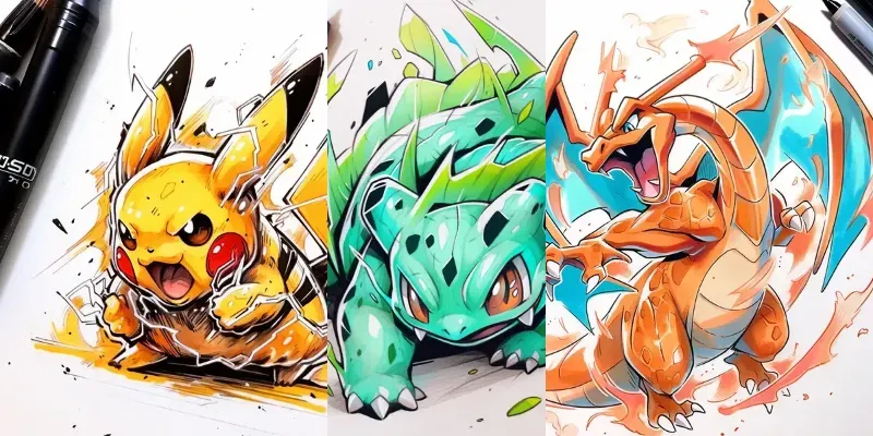 Pokemon Drawings With Markers generated by undefined