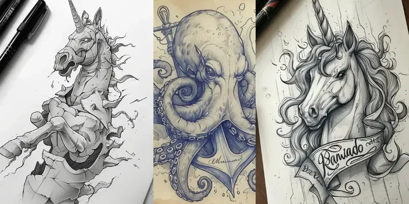 Pen Drawings By Joe Madureira generated by undefined