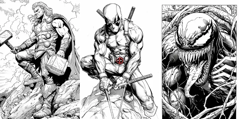 Marvel Comics Coloring Pages For Adults generated by undefined