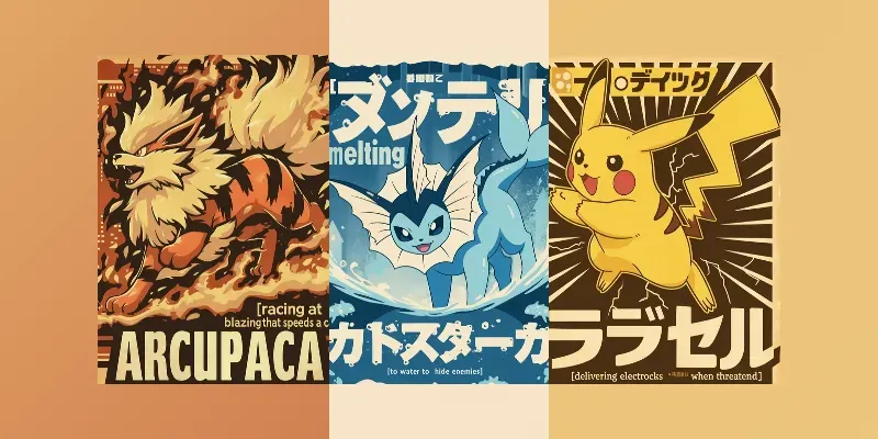 Vintage Pokemon Poster generated by undefined