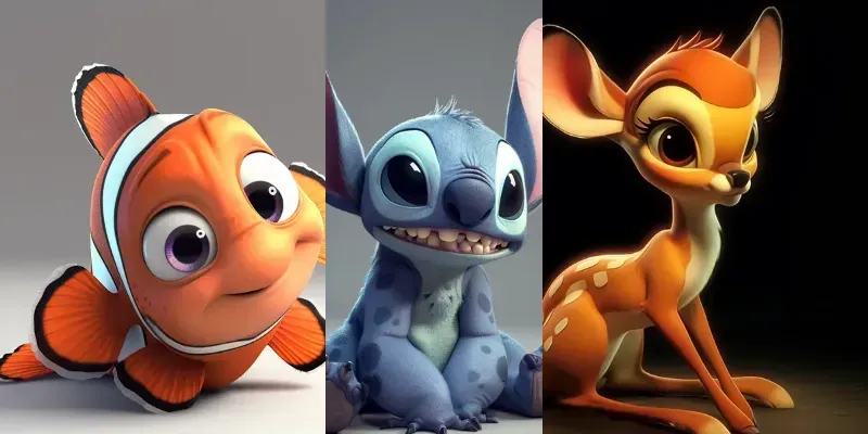 3D Cartoon Disney Characters Cute generated by undefined