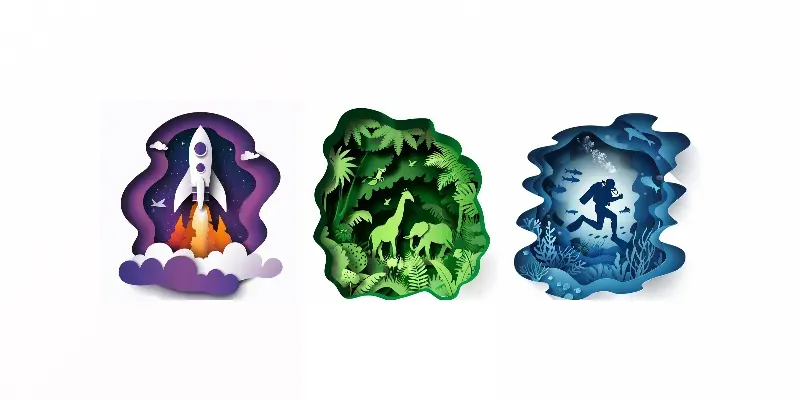 Papercut Landscapes generated by undefined