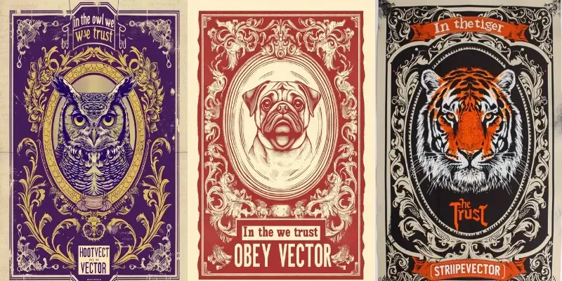 Shepard Fairey Lithography Style Animals generated by undefined