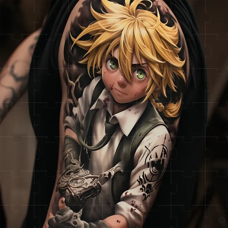Tattoo Anime Hyper Realistic Style