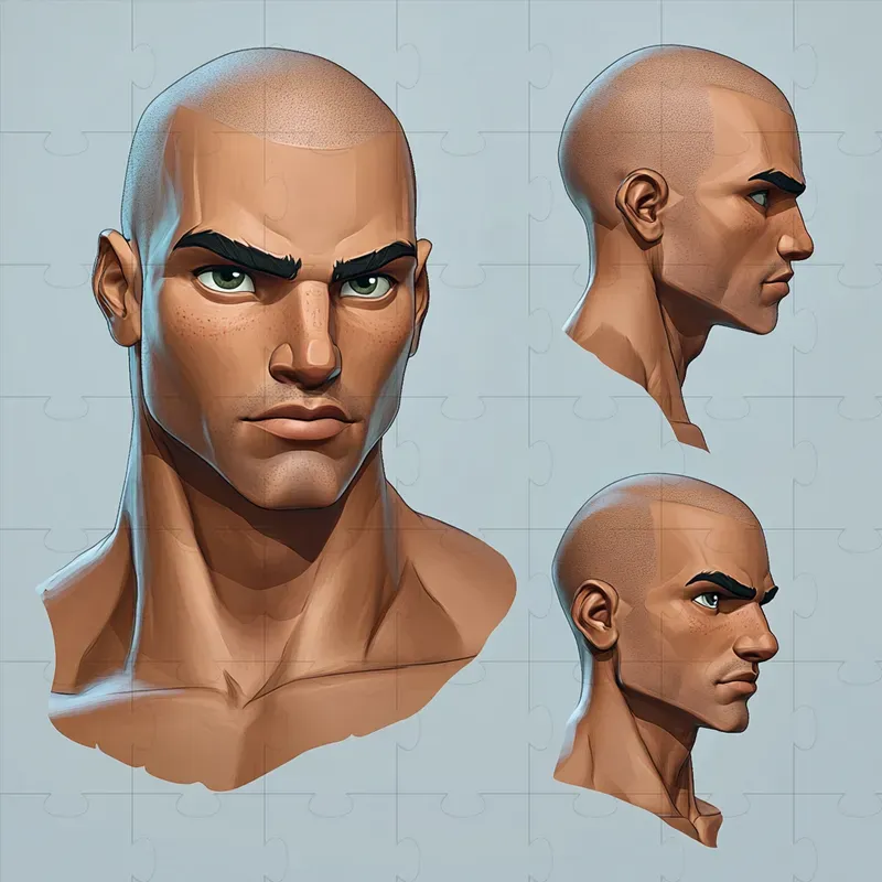 Character Head Concept Art 3D