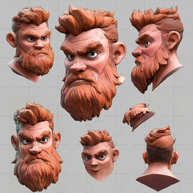 Character Head Concept Art 3D