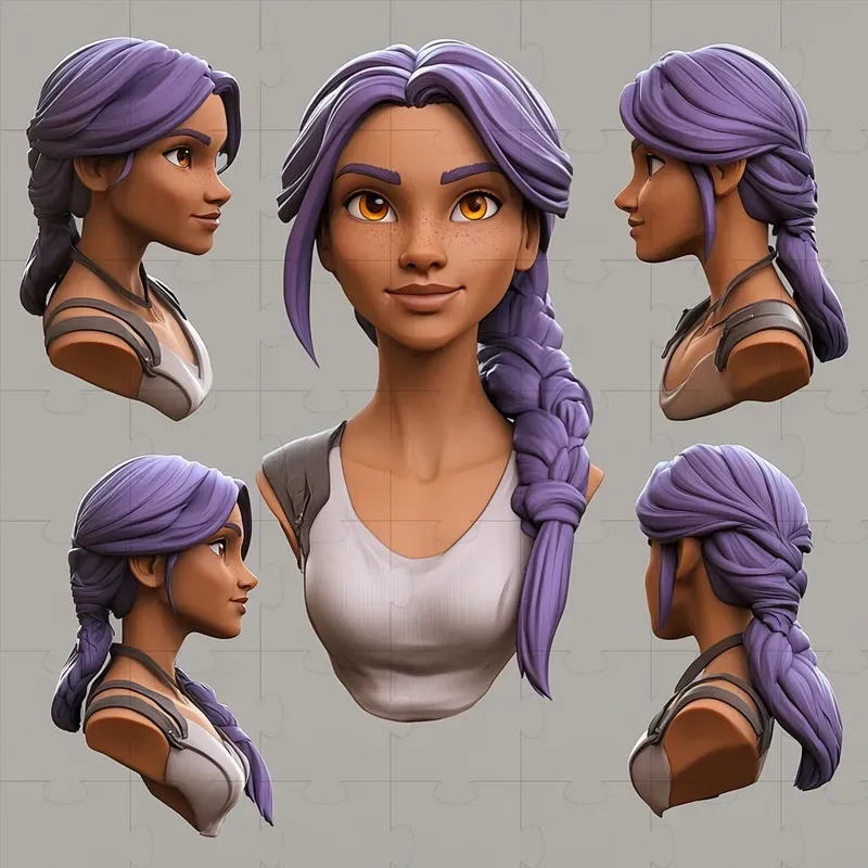 Character Head Concept Art 3D