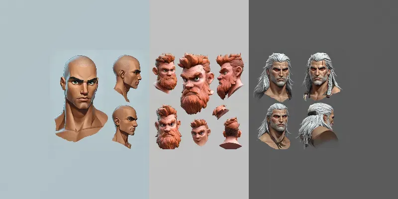 Character Head Concept Art 3D generated by undefined